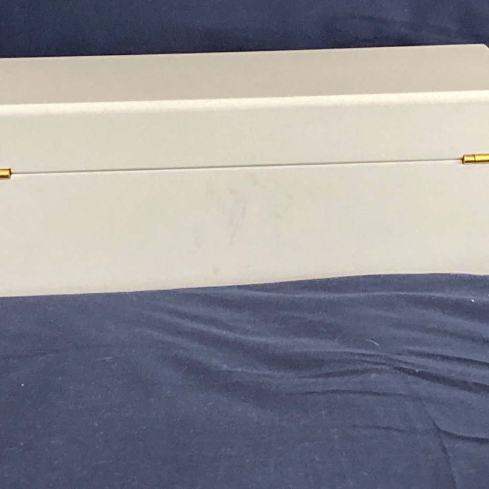 Striking C WONDER ewelry Case in White with Gold T on Front. - Picture 6 of 7